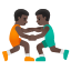 image for :men wrestling: dark skin tone: