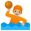 image for :person playing water polo: medium-light skin tone: