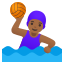 image for :woman playing water polo: medium-dark skin tone: