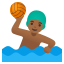 image for :man playing water polo: medium-dark skin tone:
