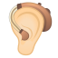 image for :ear with hearing aid: light skin tone: