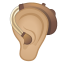 image for :ear with hearing aid: medium-light skin tone: