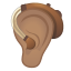 image for :ear with hearing aid: medium skin tone: