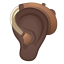 image for :ear with hearing aid: dark skin tone: