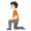 image for :person kneeling: light skin tone: