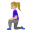 image for :woman kneeling: medium-light skin tone: