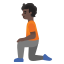 image for :person kneeling: dark skin tone: