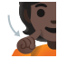 image for :deaf person: dark skin tone: