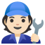 image for :mechanic: light skin tone: