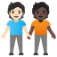 image for :people holding hands: light skin tone, dark skin tone: