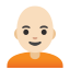 image for :person: light skin tone, bald: