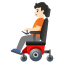 image for :person in motorized wheelchair: light skin tone: