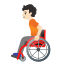 image for :person in manual wheelchair: light skin tone: