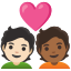 image for :couple with heart: person, person, light skin tone, medium-dark skin tone: