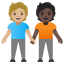 image for :people holding hands: medium-light skin tone, dark skin tone: