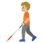 image for :person with white cane: medium-light skin tone: