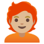 image for :person: medium-light skin tone, red hair: