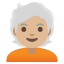 image for :person: medium-light skin tone, white hair: