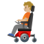 image for :person in motorized wheelchair: medium-light skin tone: