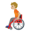 image for :person in manual wheelchair: medium-light skin tone: