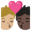 image for :kiss: person, person, medium-light skin tone, dark skin tone:
