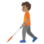 image for :person with white cane: medium skin tone: