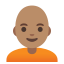 image for :person: medium skin tone, bald: