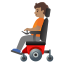 image for :person in motorized wheelchair: medium skin tone: