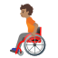 image for :person in manual wheelchair: medium skin tone:
