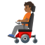 image for :person in motorized wheelchair: medium-dark skin tone: