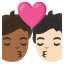 image for :kiss: person, person, medium-dark skin tone, light skin tone:
