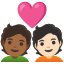 image for :couple with heart: person, person, medium-dark skin tone, light skin tone:
