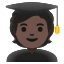 image for :student: dark skin tone: