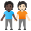 image for :people holding hands: dark skin tone, light skin tone: