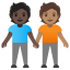 image for :people holding hands: dark skin tone, medium skin tone: