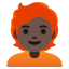 image for :person: dark skin tone, red hair: