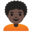 image for :person: dark skin tone, curly hair: