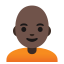image for :person: dark skin tone, bald: