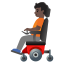 image for :person in motorized wheelchair: dark skin tone: