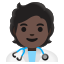 image for :health worker: dark skin tone: