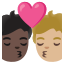 image for :kiss: person, person, dark skin tone, medium-light skin tone: