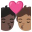 image for :kiss: person, person, dark skin tone, medium skin tone: