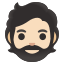 image for :person: light skin tone, beard: