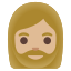 image for :woman: medium-light skin tone, beard: