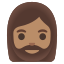 image for :woman: medium skin tone, beard:
