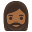 image for :woman: medium-dark skin tone, beard: