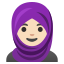 image for :woman with headscarf: light skin tone: