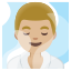 image for :man in steamy room: medium-light skin tone: