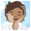 image for :person in steamy room: medium skin tone: