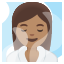image for :woman in steamy room: medium skin tone: